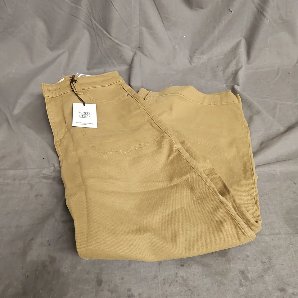 WHITE STUFF TIA WIDE LEG CROP JEAN IN KHAKI GREEN SIZE 8R