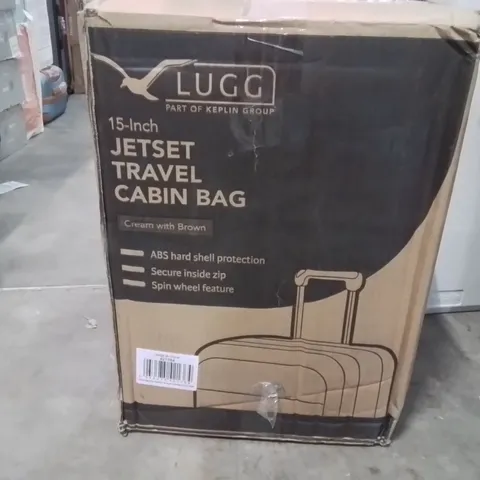 BOXEC LUGG - 15INCH JETSET TRAVEL CABIN BAG CREAM & BROWN