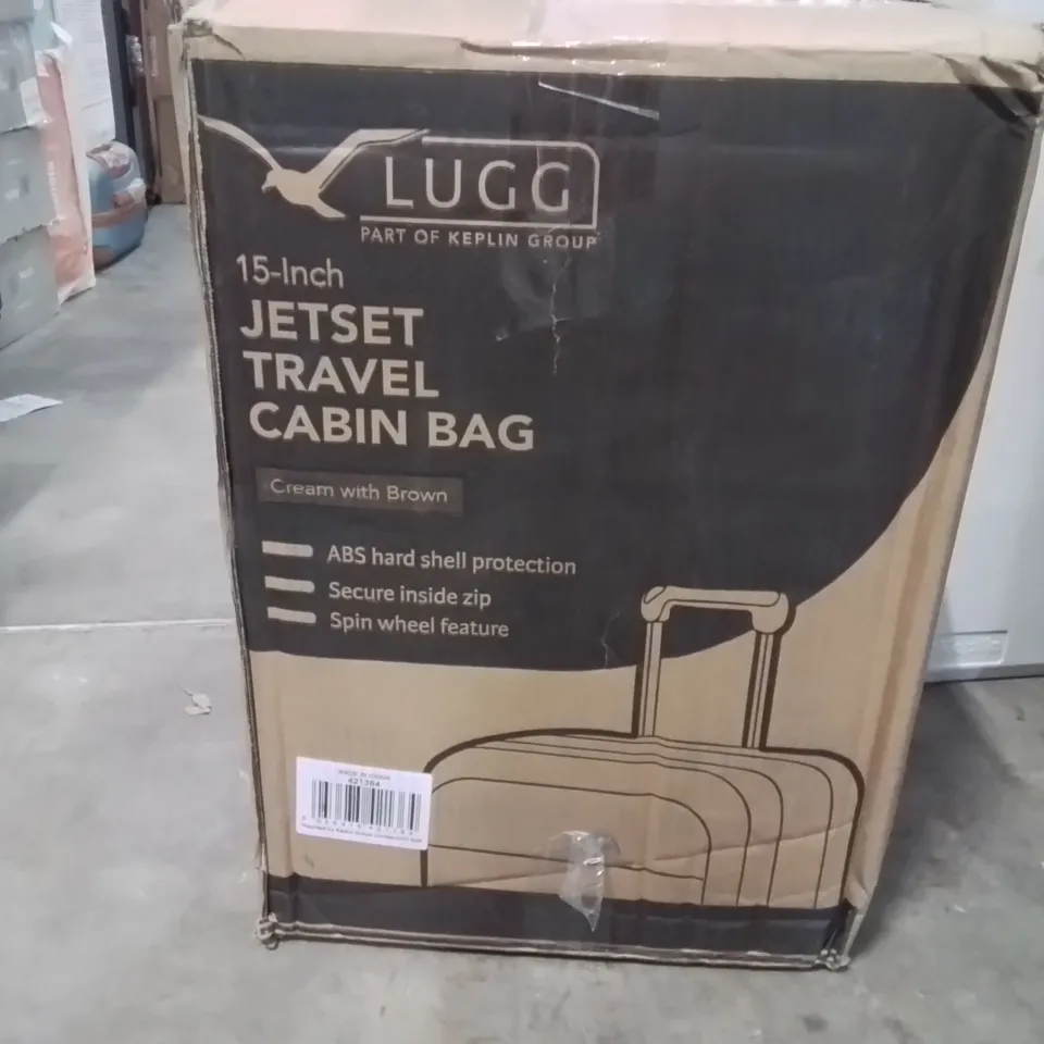 BOXEC LUGG - 15INCH JETSET TRAVEL CABIN BAG CREAM & BROWN