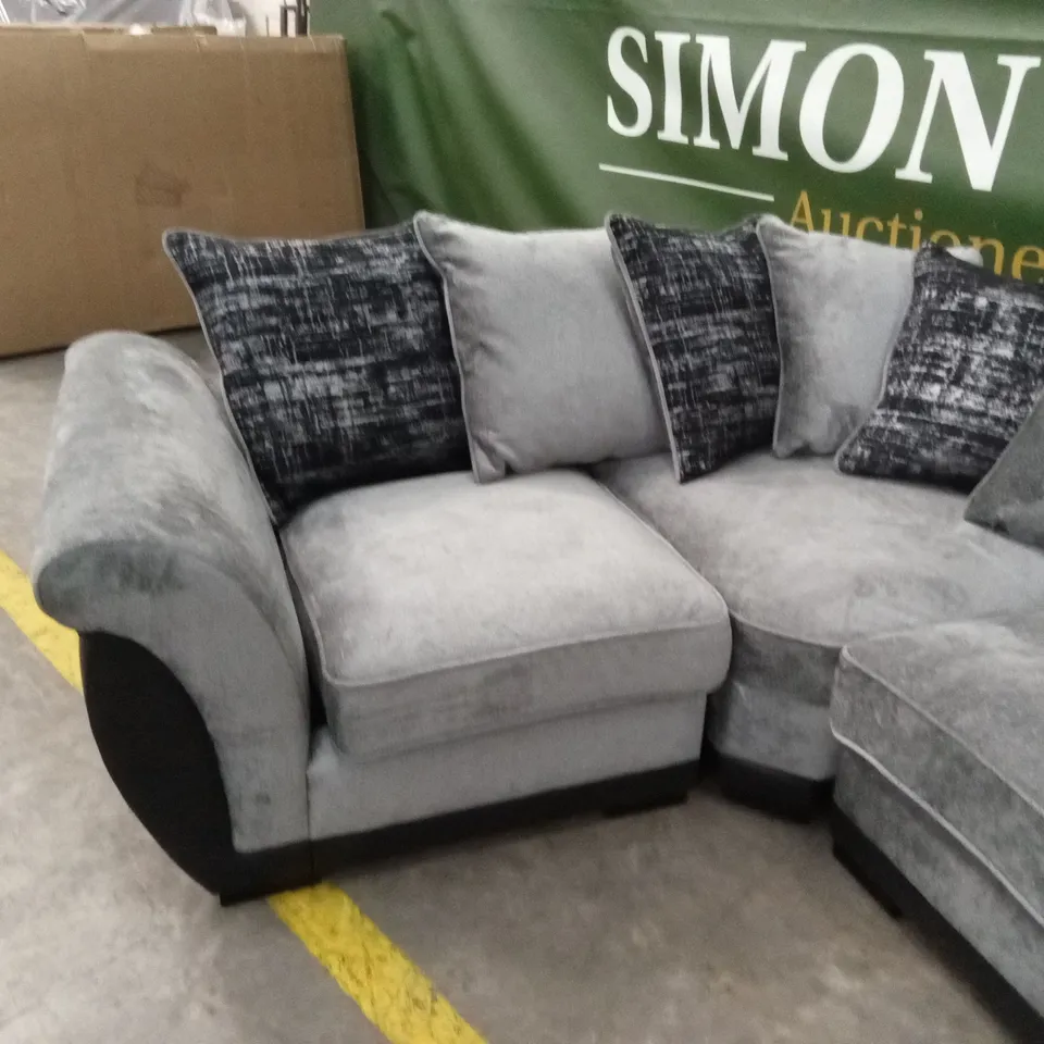 LANA FABRIC AND FAUX LEATHER LEFT HAND CORNER GROUP SOFA RRP £1109