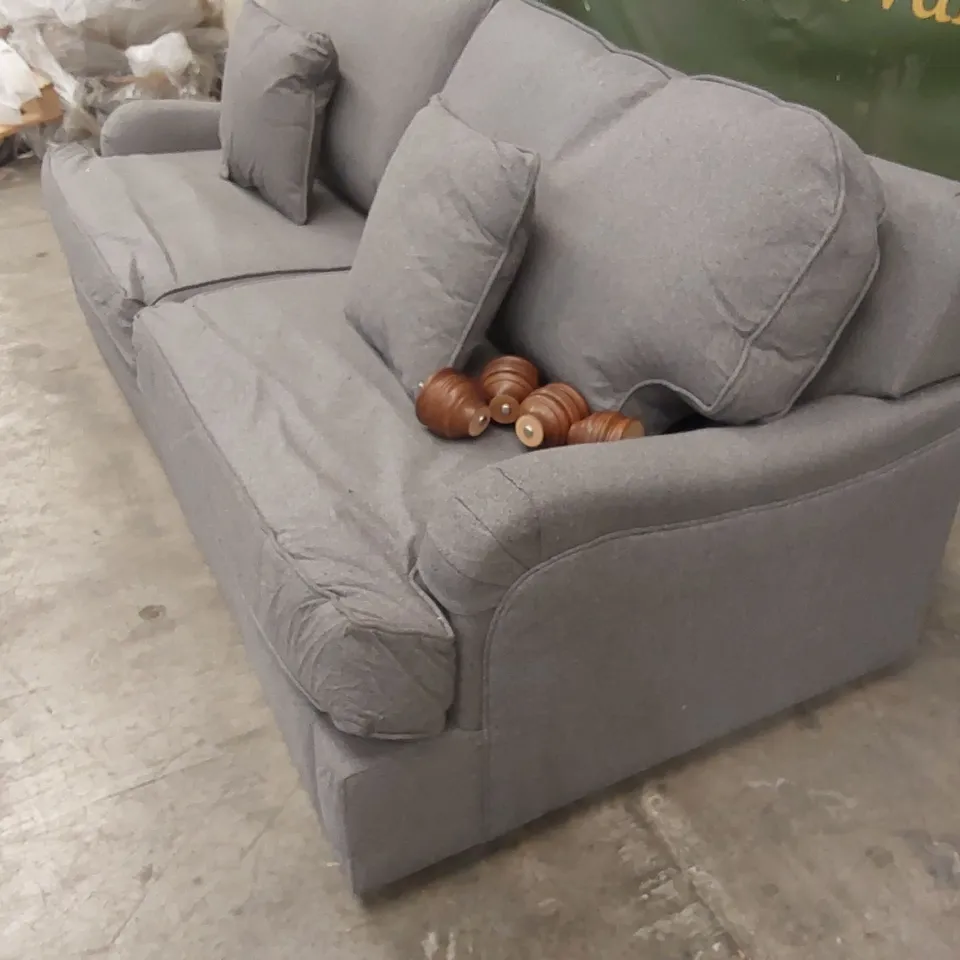 QUALITY DESIGNER FABRIC UPHOLSTERED SOFA BED - GREY