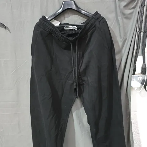 BERSHKA BLACK JOGGERS - DRAWSTRING WAIST UK L