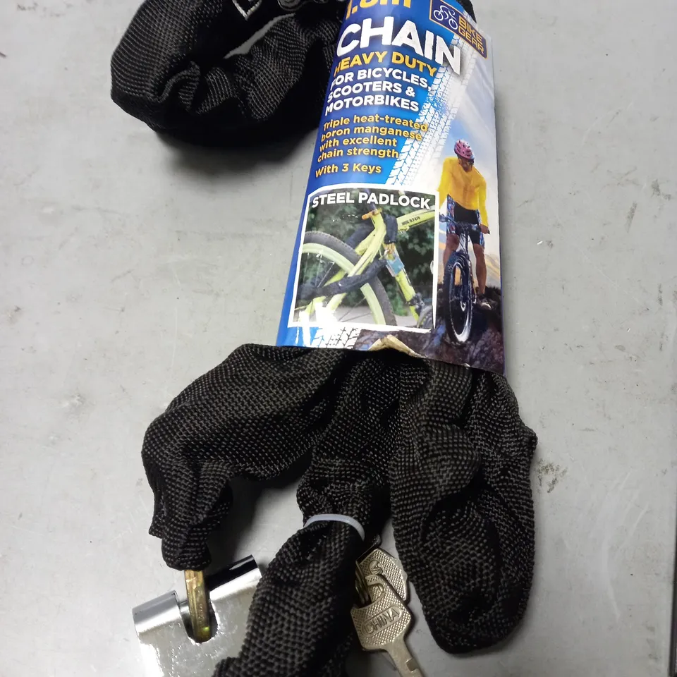 BIKE GEAR 1.8M HEAVY DUTY CHAIN AND LOCK  