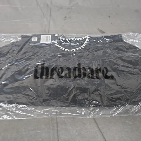 THREADBARE LADIES JAZZ CONTRAST MOTIF JUMPER – UK 12 – BLACK