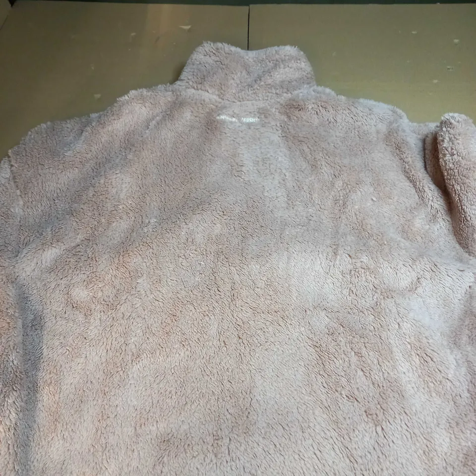 ANOTHER VERSION FLUFFY WASHED BROWN QUARTER ZIP - UK SMALL
