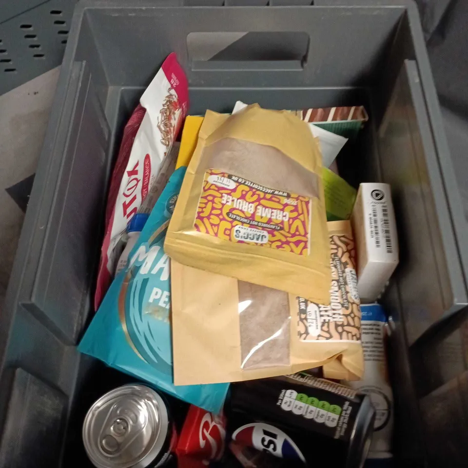 APPROXIMATELY 12 ASSORTED FOOD AND DRINK ITEMS INCLUDING LUXURY SMOOTH CHOCOLATE , PEPSI MAX AND MANILIFE PEANUTS