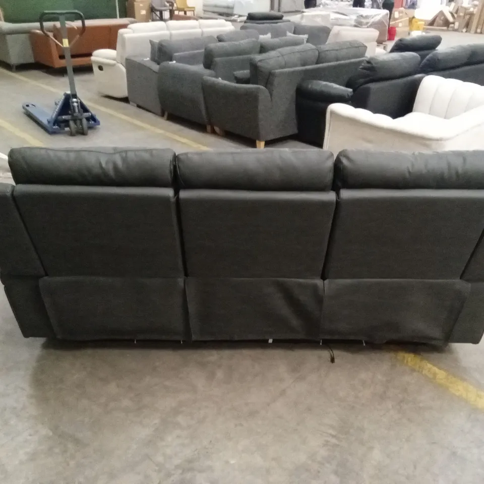 17 STORIES LEATHER 3 SEATER ELECTRIC RECLINER SOFA WITH FOLD-DOWN CENTRE