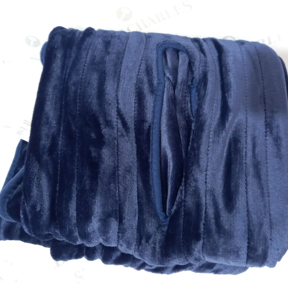 COZEE HOME HEATED PLUSH WEARABLE TV BLANKET IN NAVY
