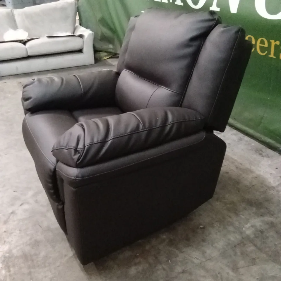 ALBION LUXURY FAUX LEATHER HIGH BACK MANUAL RECLINER ARMCHAIR RRP £499