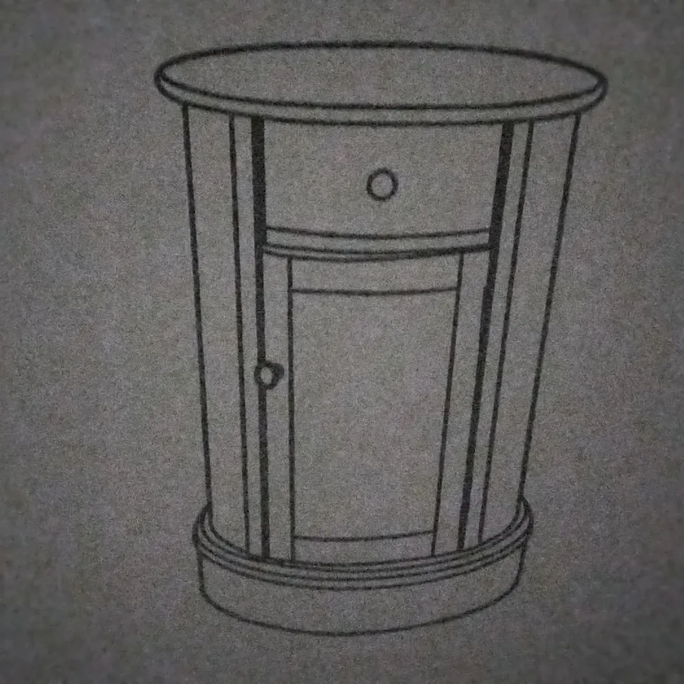 BOXED CIRCULAR SIDE TABLE WITH STORAGE 