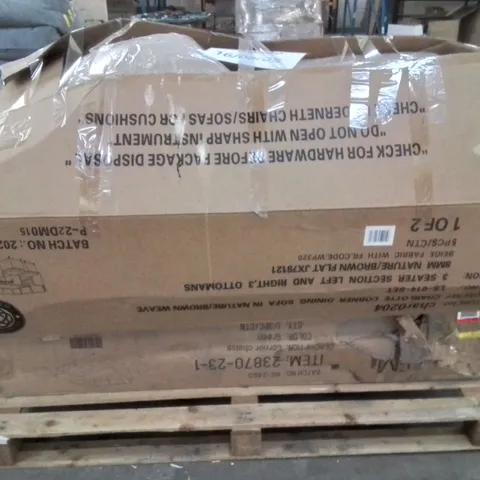 PALLET CONTAINING INCOMPLETE BOXED GARDEN FURNITURE PARTS.