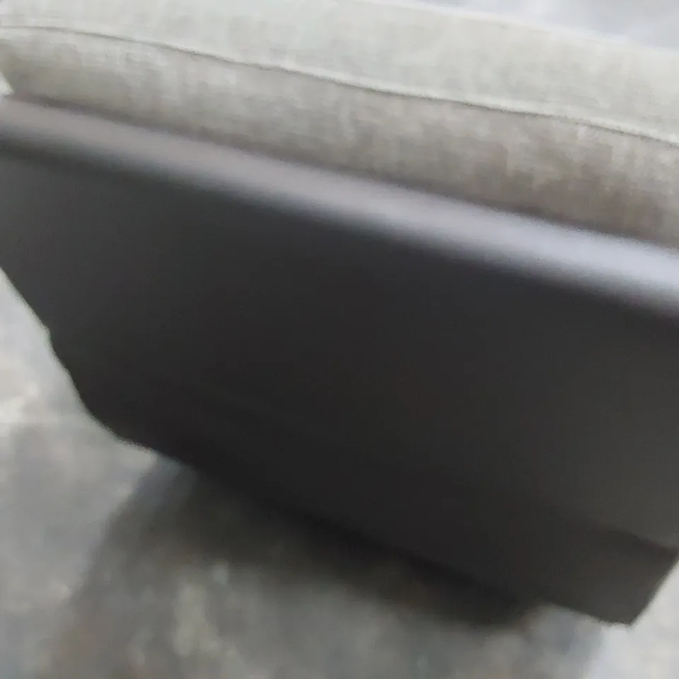 DESIGNER MANUAL RECLINING EASY CHAIR BROWN FAUX LEATHER & LIGHT GREY FABRIC 