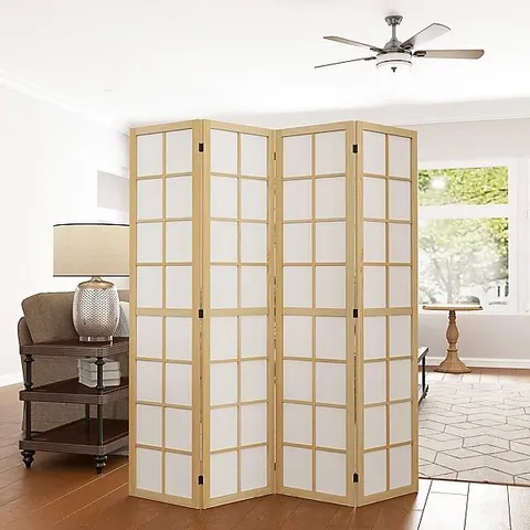 BOXED HOMCOM INDOOR ROOM PARTITION, 4 PANEL FOLDING ROOM DIVIDER, 160 x 170cm (1 BOX)