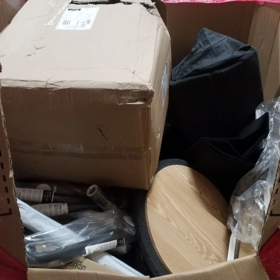 PALLET CONTAINING ASSORTED PRODUCTS INCLUDING LED LIGHT BAR, METAL GRAB BAR, BED RAIL, MARBLE WALLPAPER & AREA RUG