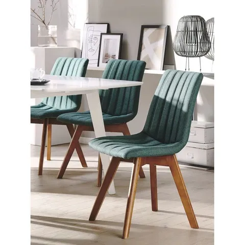 BOXED ROBS UPHOLSTERED DINING CHAIR -SET OF 2-   //DENIM EFFECT  TURQUOISE 