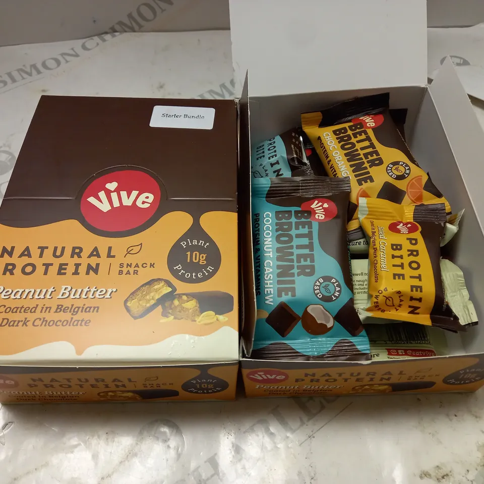 LOT OF 2 VIVE 12-PACK BOXES OF NATURAL PROTEIN SNACK BARS