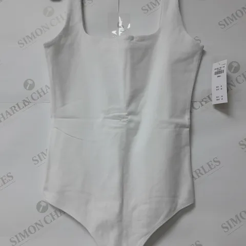 ABERCROMBIE & FITCH BODYSUIT IN WHITE - SMALL