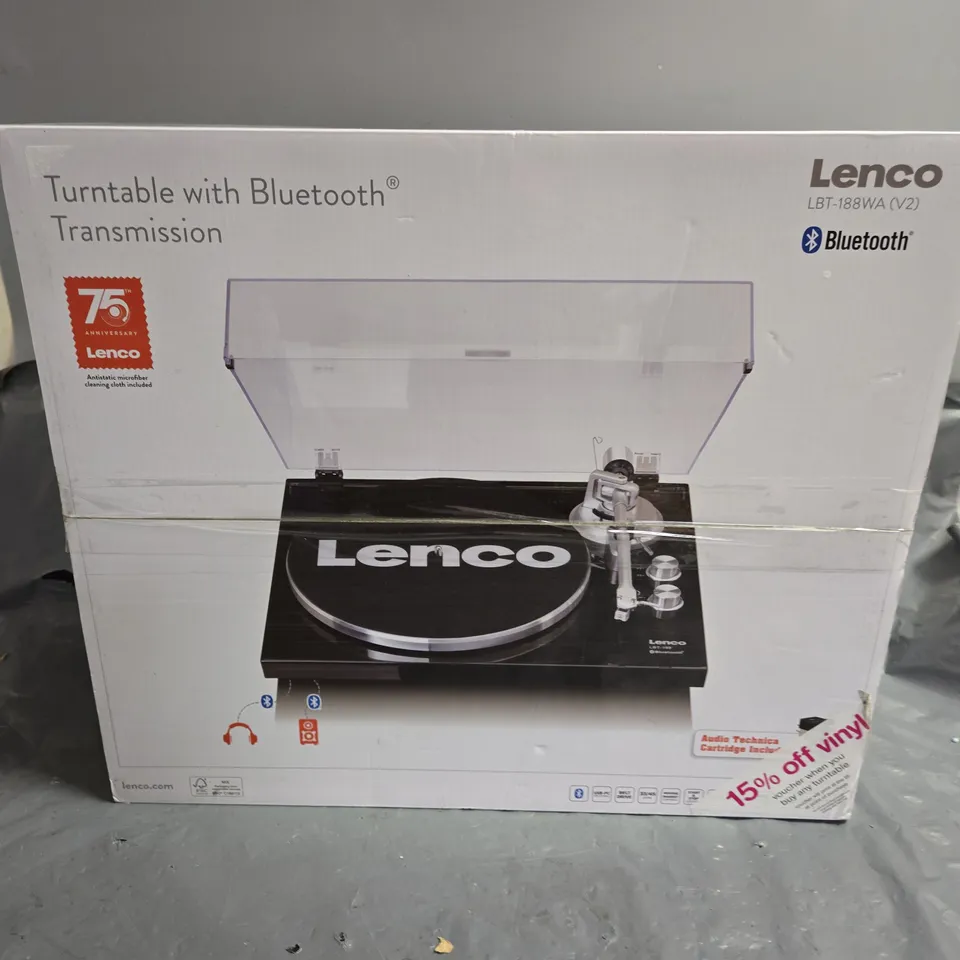 LENCO LBT-188WA TURNTABLE WITH BLUETOOTH TRANSMISSION