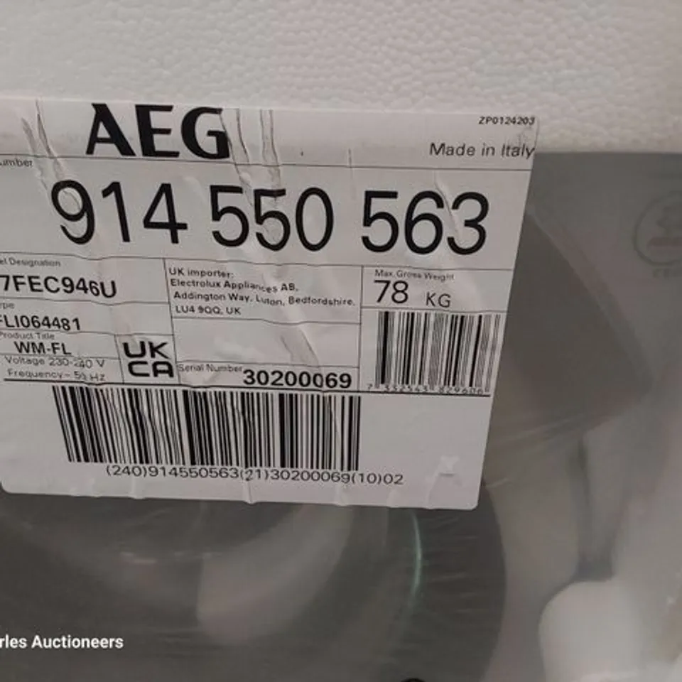 AEG 7000 PRO STEAM UNIVERSAL DOSE 8KG WASHING MACHINE WHITE MODEL L7FEC946U RRP £834