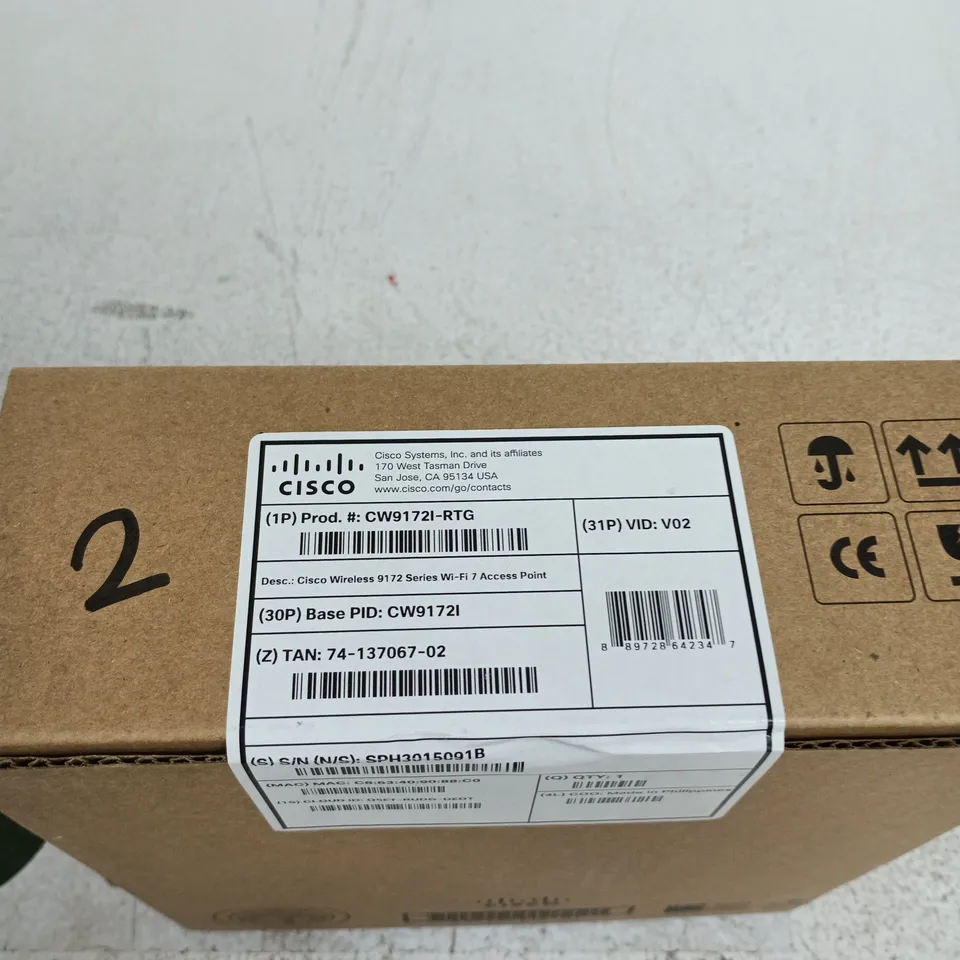 CISCO CW9172I WIRELESS ACCESS POINT - 9172 SERIES, WI-FI 7, BOXED