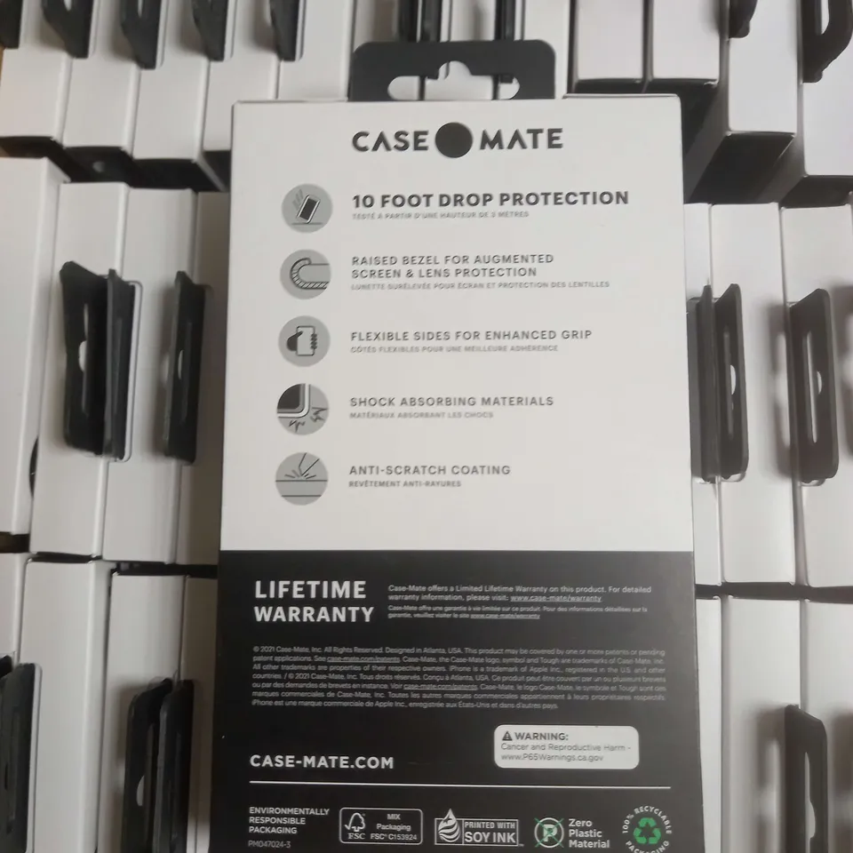 BOX OF APPROXIMATELY 24 CASEMATE TOUGH IPHONE 13 PRO PHONE CASES IN BLACK