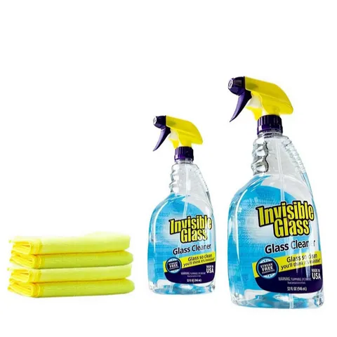INVISIBLE GLASS 946ML SPRAY BOTTLES WITH 4 MICROFIBRE CLOTHS