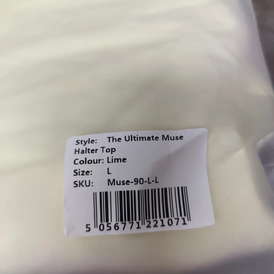 BAGGED ODDMUSE THE ULTIMATE MUSE HALTER TOP – LIME – SIZE L