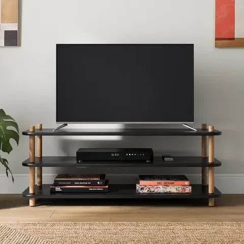 BOXED ELEMENTS MILLER SMALL TV UNIT FOR TVS UP TO 38" - BLACK (1 BOX)