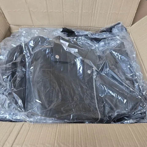 BOX OF APPROXIMATELY 15 MSY LEATHER JACKETS IN VARIOUS SIZES 