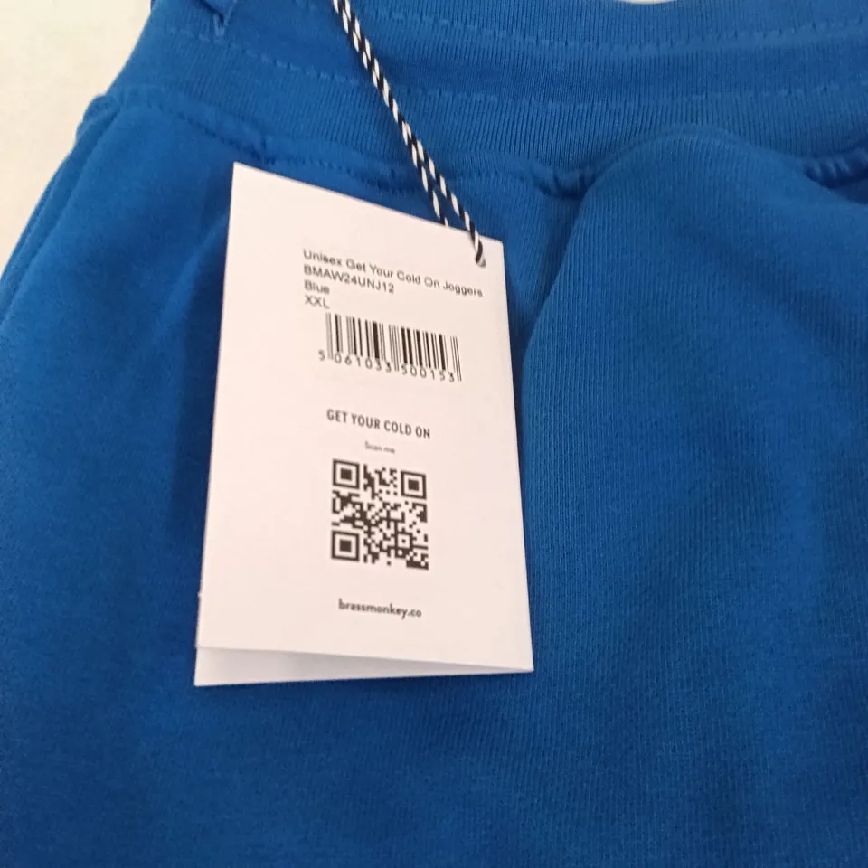 BOX OF BRASS MONKEY JOGGERS - BLUE XXL APPROXIMATELY 8