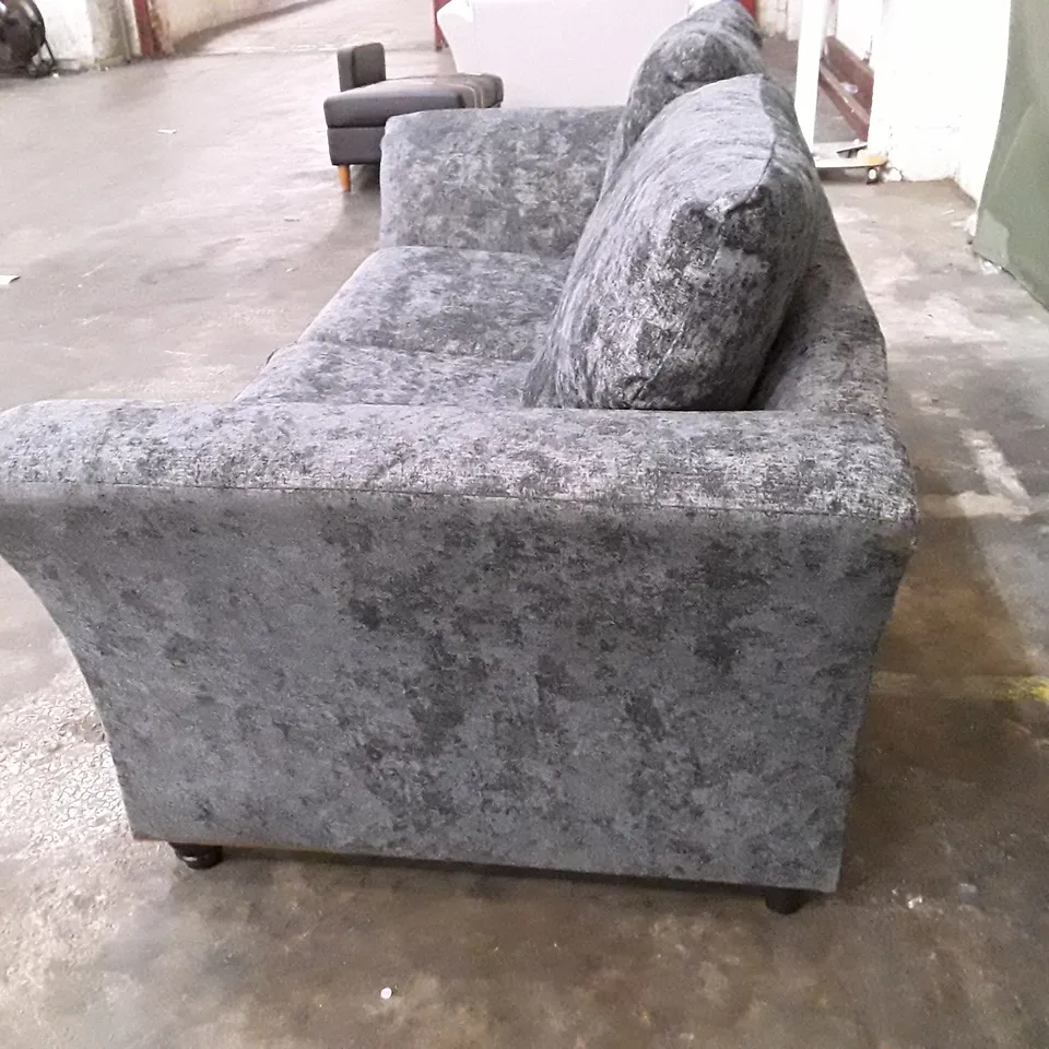 DESIGNER 2 SEATER SOFA - CHARCOAL FABRIC 