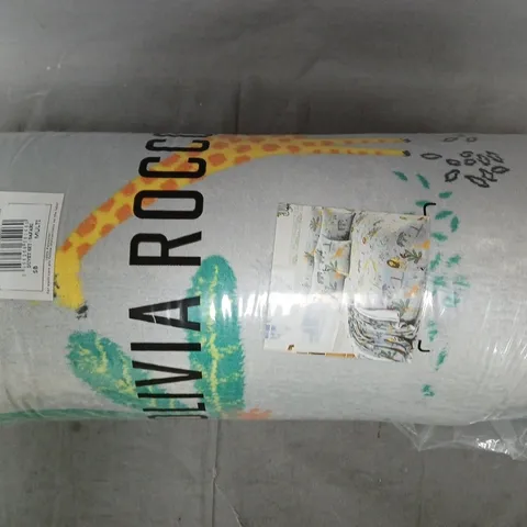 OLIVIA ROCCO SINGLE DUVET SET - GREY/SAFARI (135CM X 198CM)