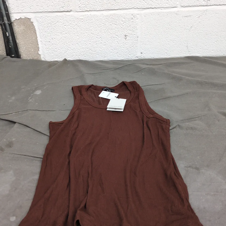 NOBODYS CHILD JERSEY BROWN SCOOP NEST VEST UK 12 WITH TAGS