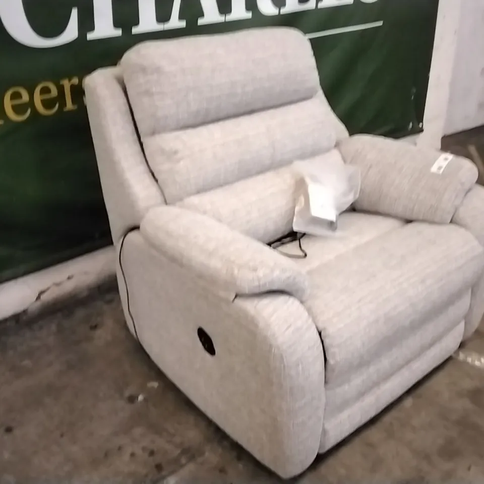 QUALITY BRITISH DESIGNED & MANUFACTURED G PLAN GREENWICH POWER RECLINER SNUGGLER LOOM SHALE FABRIC