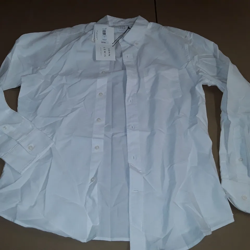JOHN LEWIS SLIM FIT WHITE LONG SLEEVE SHIRT - M