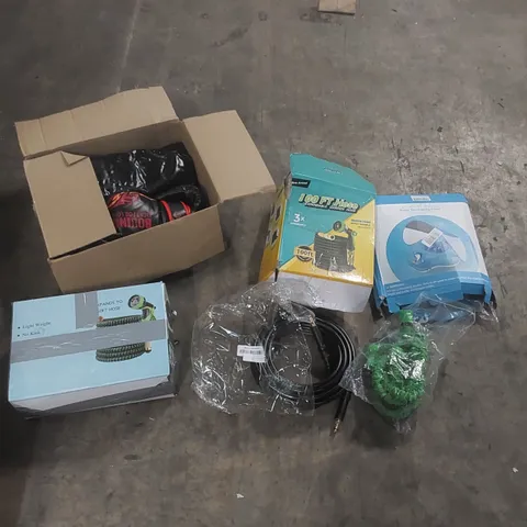 PALLET CONTAINING A LARGE QUANTITY OF ASSORTED HOSE PIPES, POOL INFLATABLES ECT