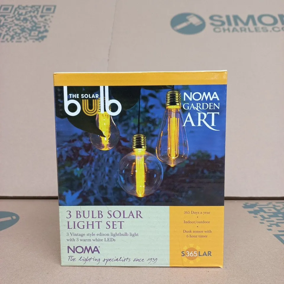 NOMA GARDEN ART 3-BULB SOLAR LIGHT SET – BOXED