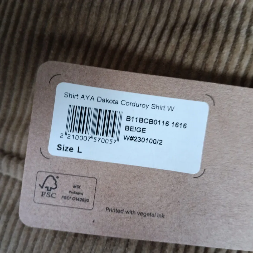 AYACUCHO DAKOTA CORDUROY SHIRT – BEIGE, SIZE L