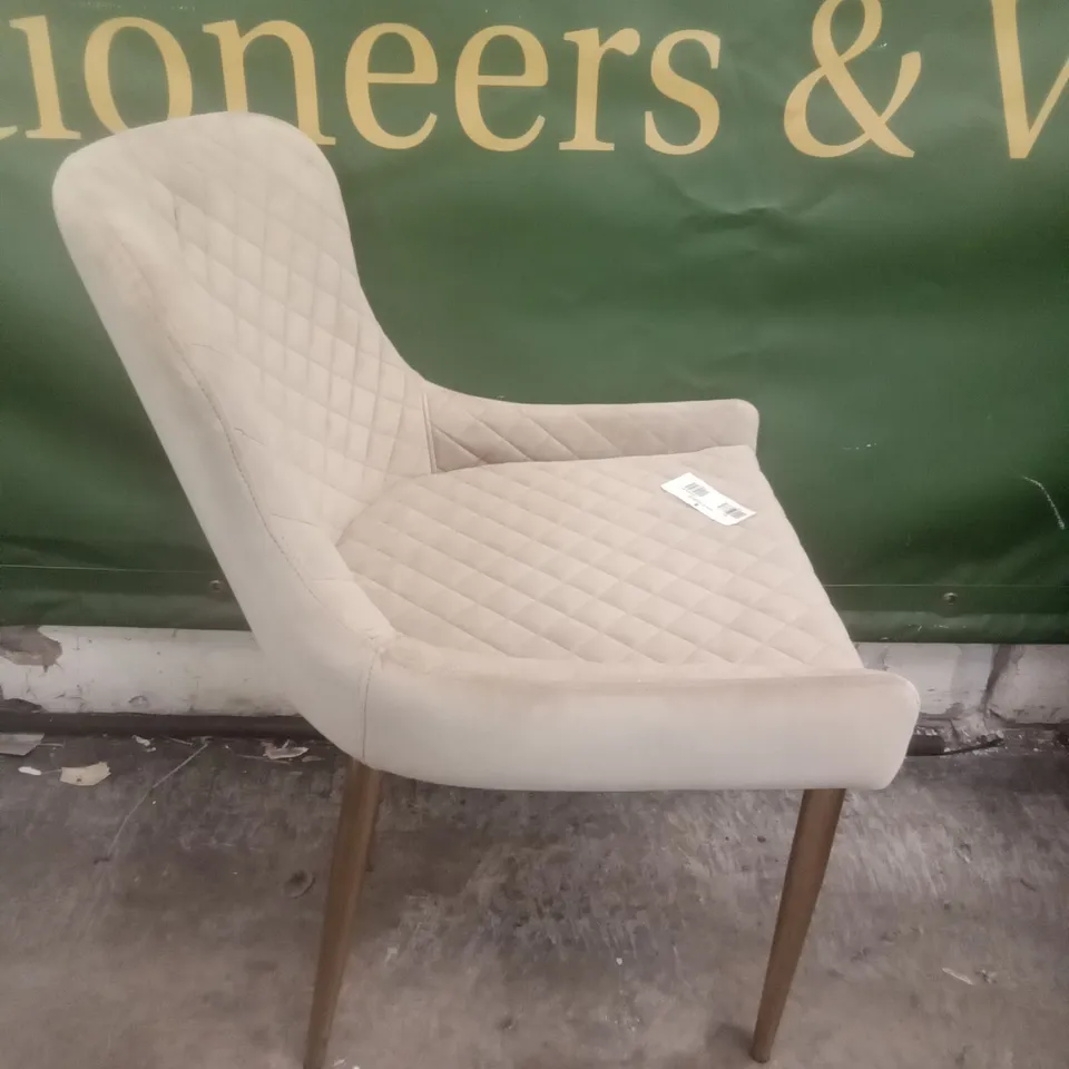 TAN FABRIC DINING CHAIR