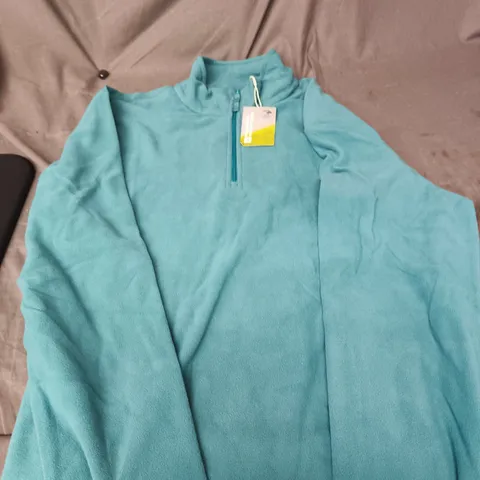 MOUNTAIN WAREHOUSE TURQUOISE FLEECE JACKET – ZIP-NECK, UK SIZE XL