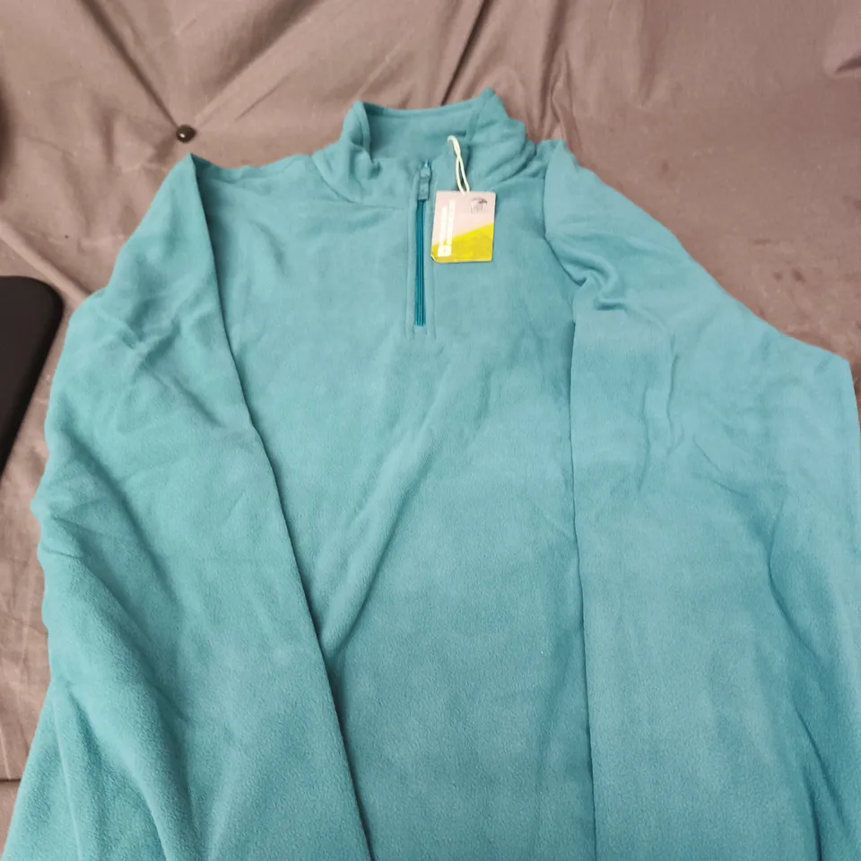 MOUNTAIN WAREHOUSE TURQUOISE FLEECE JACKET – ZIP-NECK, UK SIZE XL