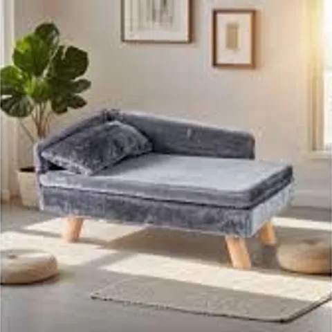 BOXED DOG SOFA BED WITH REMOVABLE COZY PADDED PAD AND PILLOW
