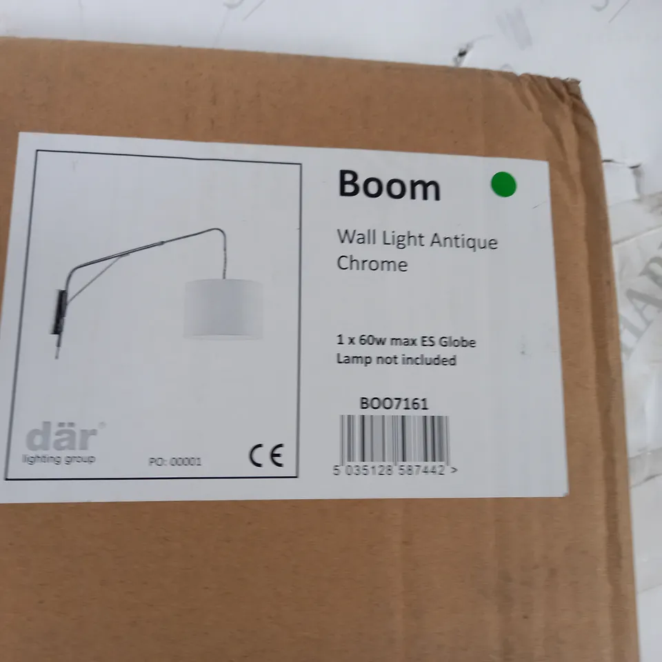 DAR BOOM WALL LIGHT ANTIQUE CHROME