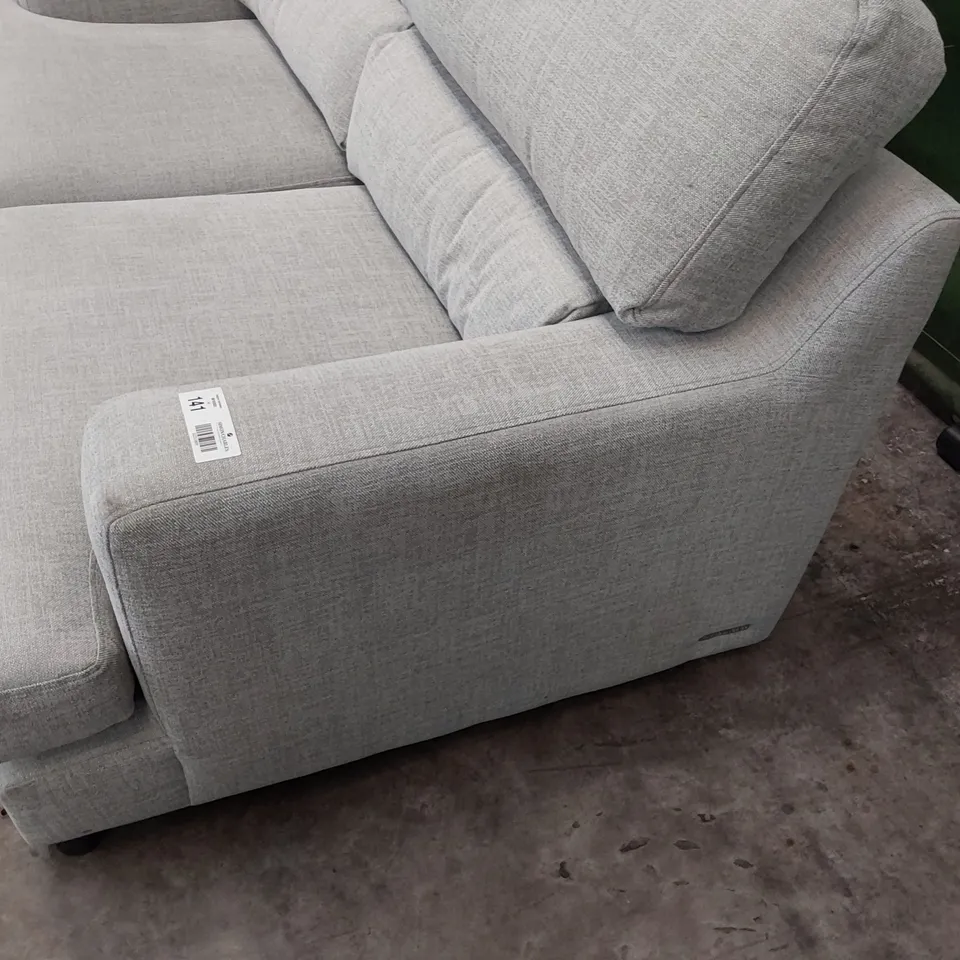 QUALITY BRITISH DESIGNER LOUNGE Co. TWO SEATER SOFA LIGHT GREY FABRIC 