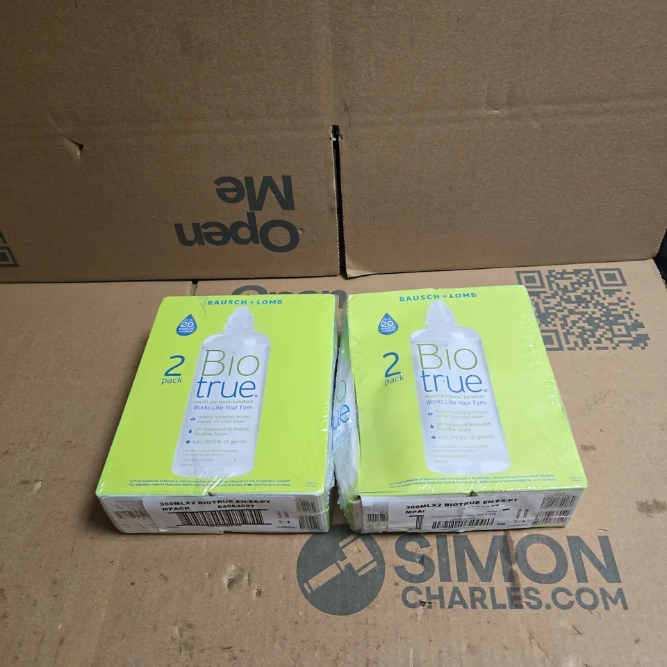 2 X BAUSCH + LOMB 2 PACK MULTI PURPOSE CLEANING SOLUTION FOR CONTACT LENSES