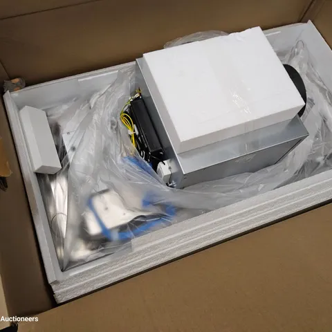 BOXED AIRONE – SLIMLINE 900MM CLASSIC CEILING EXTRACTOR – WHITE GLASS/WHITE PANEL