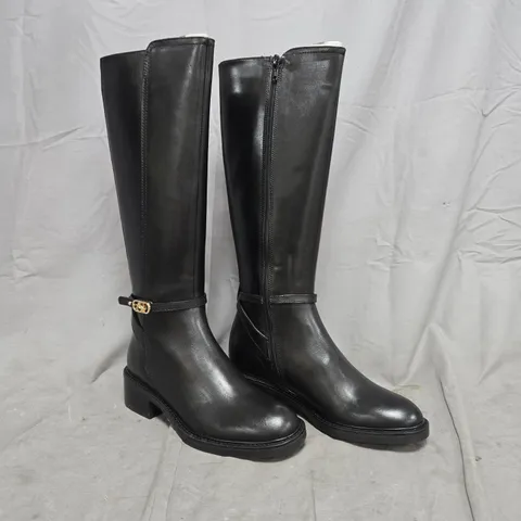 BOXED PAIR OF DUNE LONDON KNEE-HIGH BOOTS IN BLACK SIZE EU 36