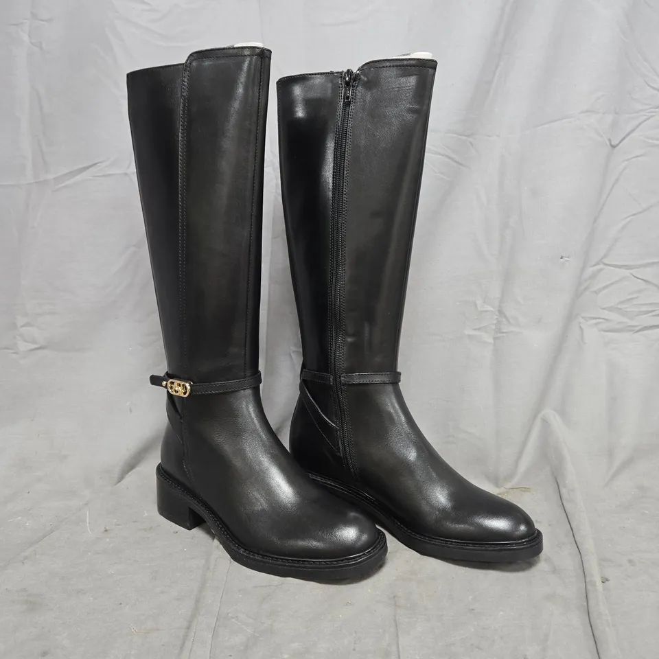 BOXED PAIR OF DUNE LONDON KNEE-HIGH BOOTS IN BLACK SIZE EU 36