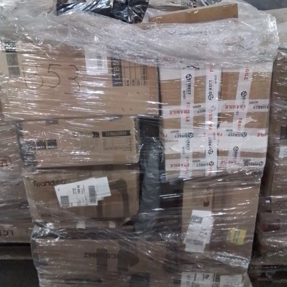 PALLET CONTAINING VARIOUS ASSORTED BOXED ITEMS TO INCLUDE: WASTE BIN, CAT SCRATCHING POST, NESTING TABLES ECT.