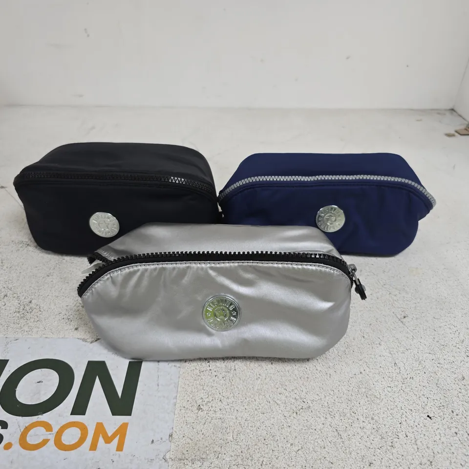 SET OF 3 ASSORTED KIPLING MIRKO POUCHES